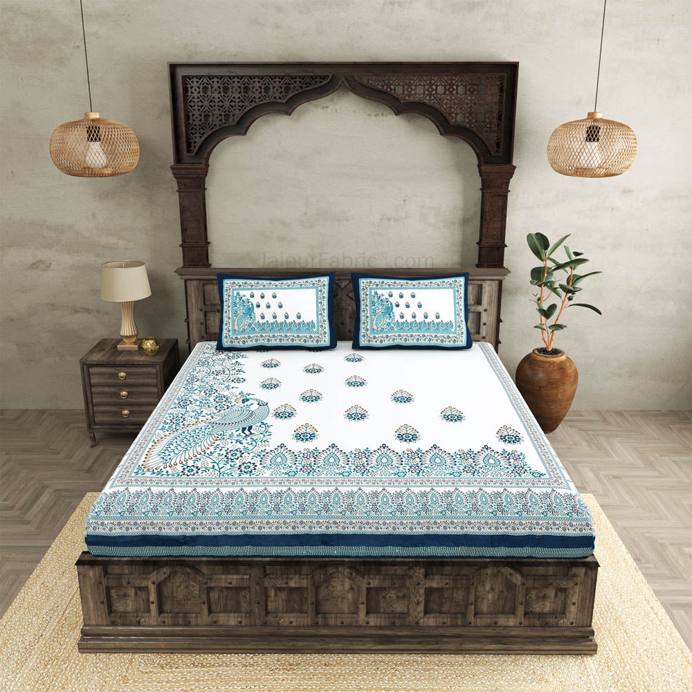 Artistic Beauty Contrast King Size 10 Feet Wide Premium Cotton Bed Sheet – Choose Your Perfect Shade