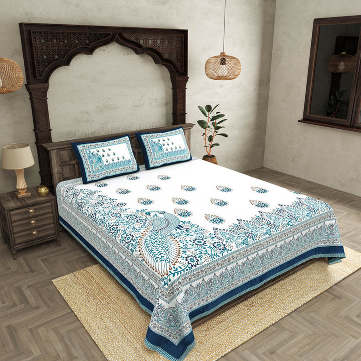 Artistic Beauty Contrast King Size 10 Feet Wide Premium Cotton Bed Sheet – Choose Your Perfect Shade