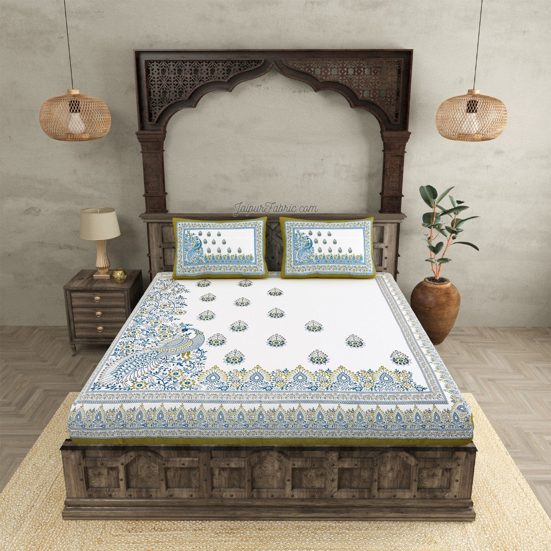 Artistic Beauty Contrast King Size 10 Feet Wide Premium Cotton Bed Sheet – Choose Your Perfect Shade