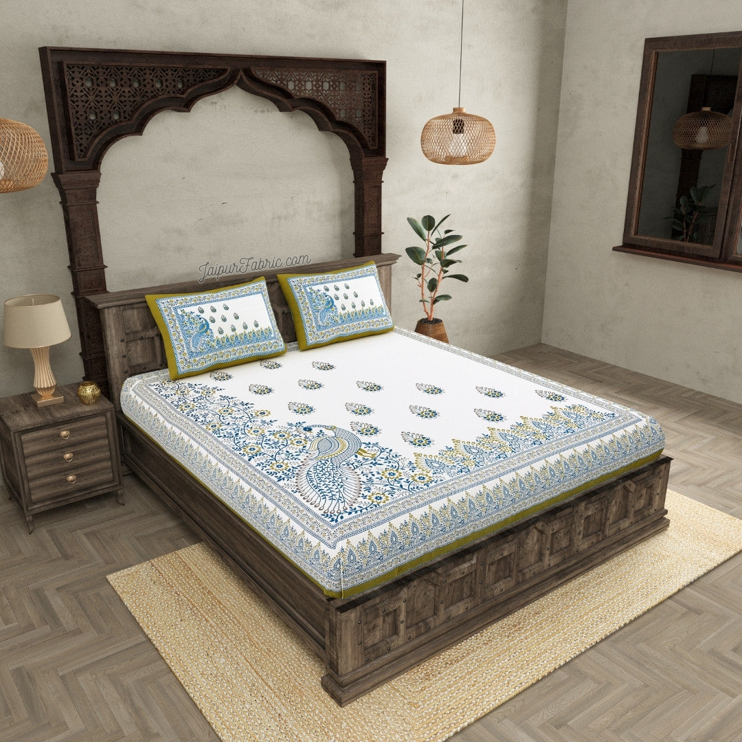 Artistic Beauty Contrast King Size 10 Feet Wide Premium Cotton Bed Sheet – Choose Your Perfect Shade