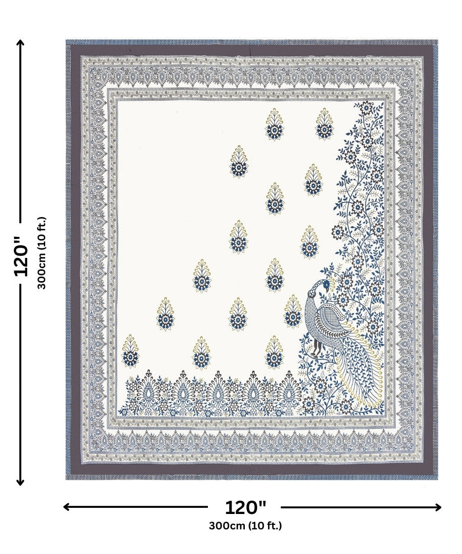 Artistic Beauty Contrast Gray King Size 10 Feet Wide Premium Cotton Bed Sheet