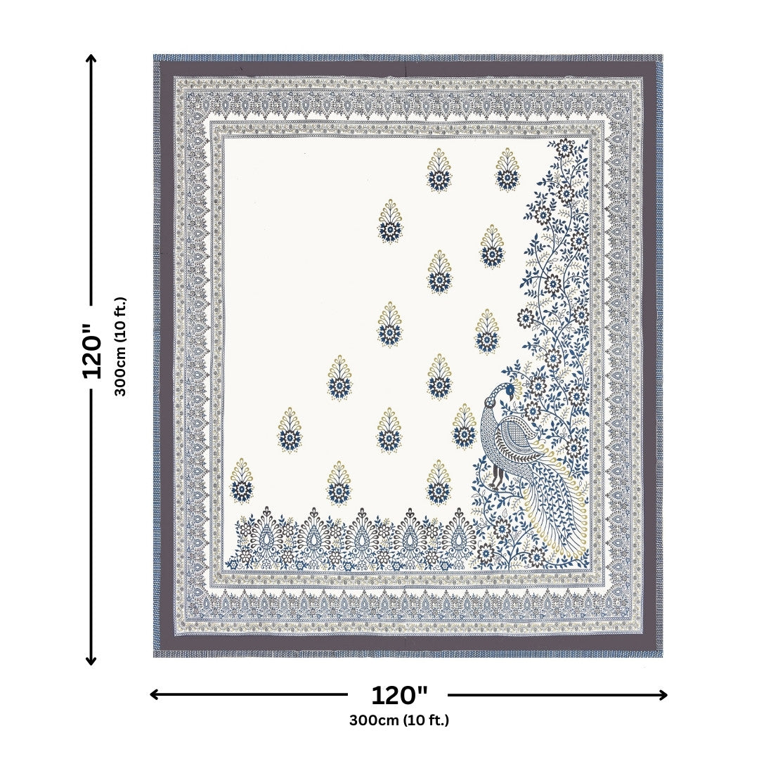 Artistic Beauty Contrast Gray King Size 10 Feet Wide Premium Cotton Bed Sheet