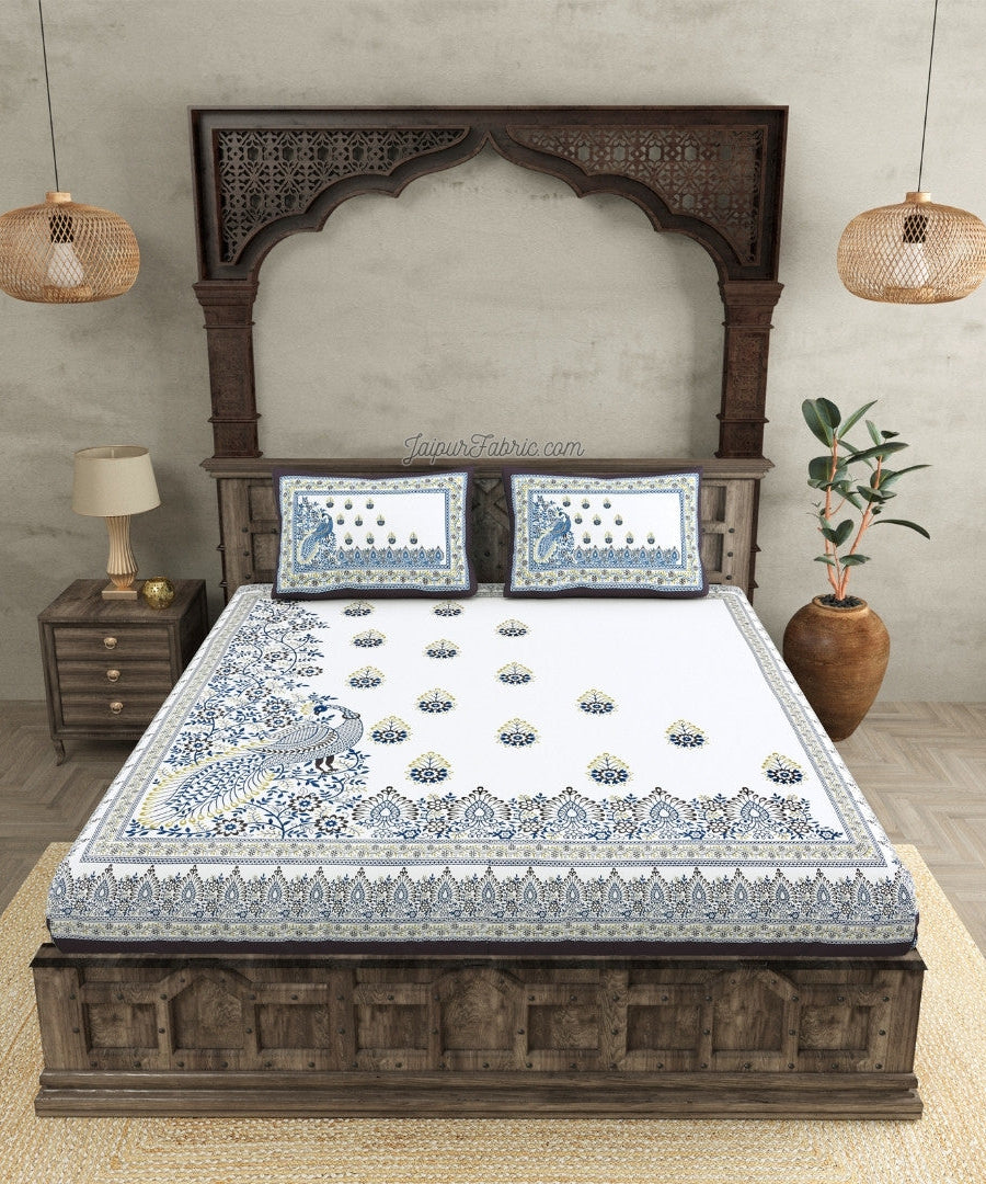 Artistic Beauty Contrast King Size 10 Feet Wide Premium Cotton Bed Sheet – Choose Your Perfect Shade