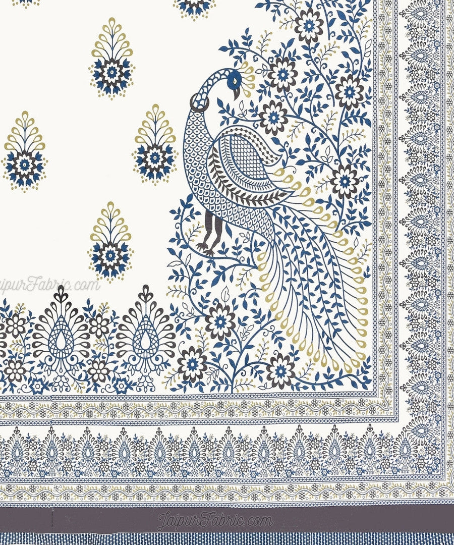 Artistic Beauty Contrast Gray King Size 10 Feet Wide Premium Cotton Bed Sheet