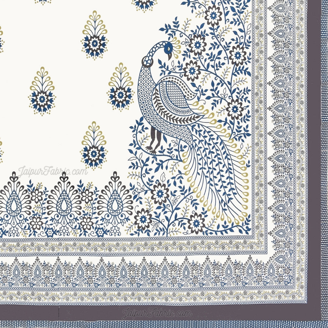 Artistic Beauty Contrast Gray King Size 10 Feet Wide Premium Cotton Bed Sheet