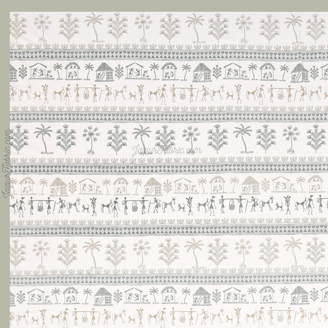 Bedsheet.com® Urban Tribals Mint Green Super King Size 10 Feet Wide Premium Cotton Bed Sheet