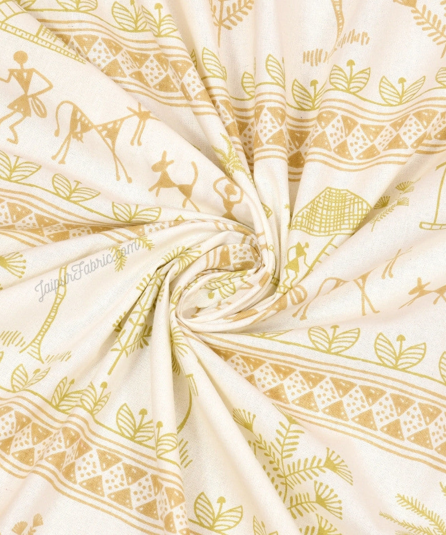 Bedsheet.com® Urban Tribals Sand Brown Super King Size 10 Feet Wide Premium Cotton Bed Sheet