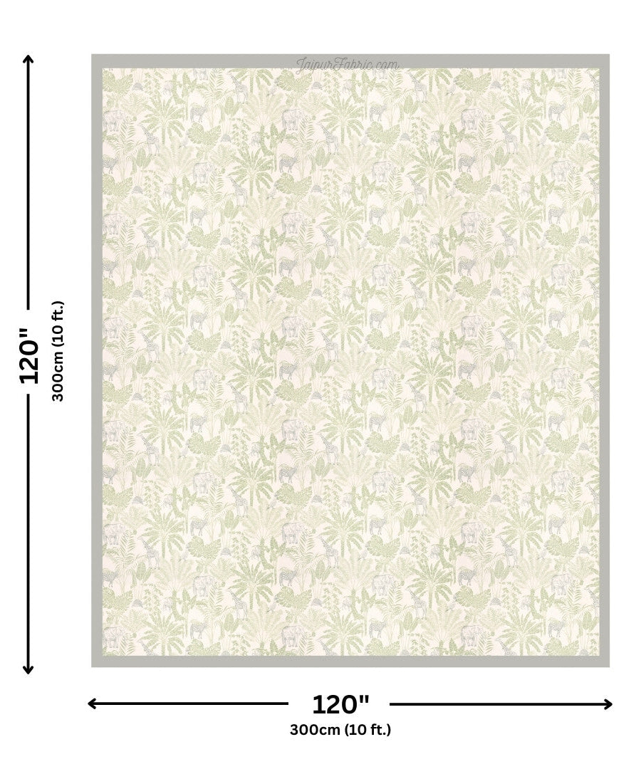 Safari Adventure Super King Size 10 Feet Wide Bedsheet with Grey Border and Animal Prints