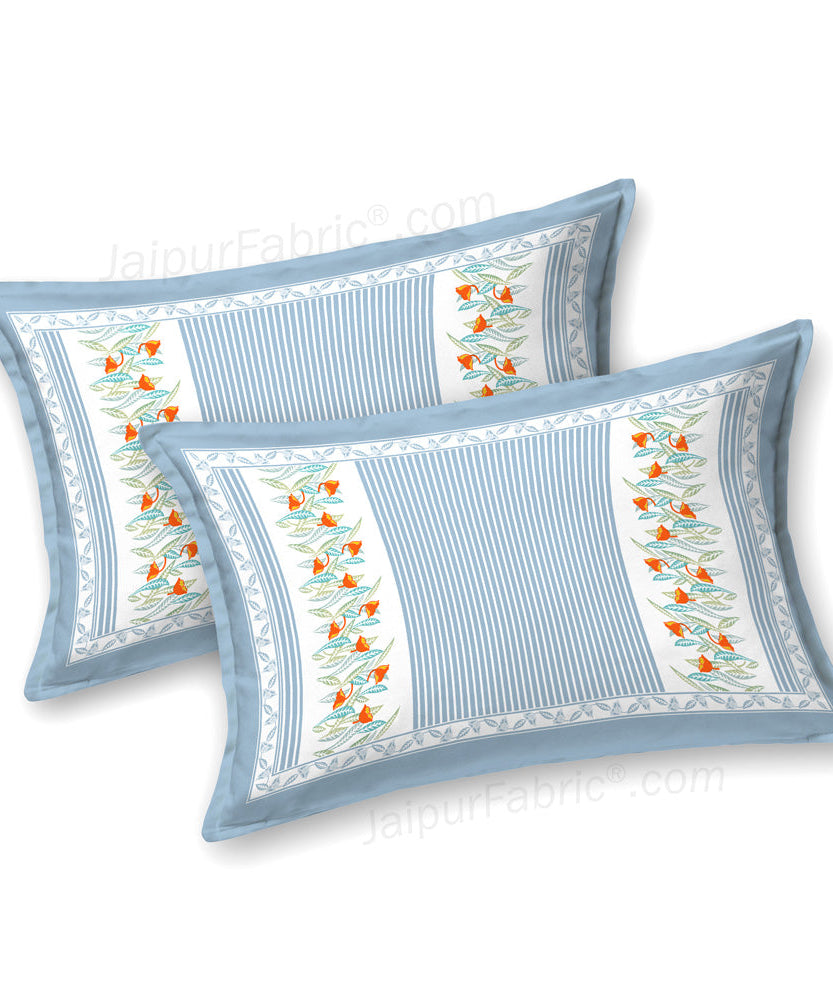 Blue Eco Friendly Pure Cotton King Size Double BedSheet