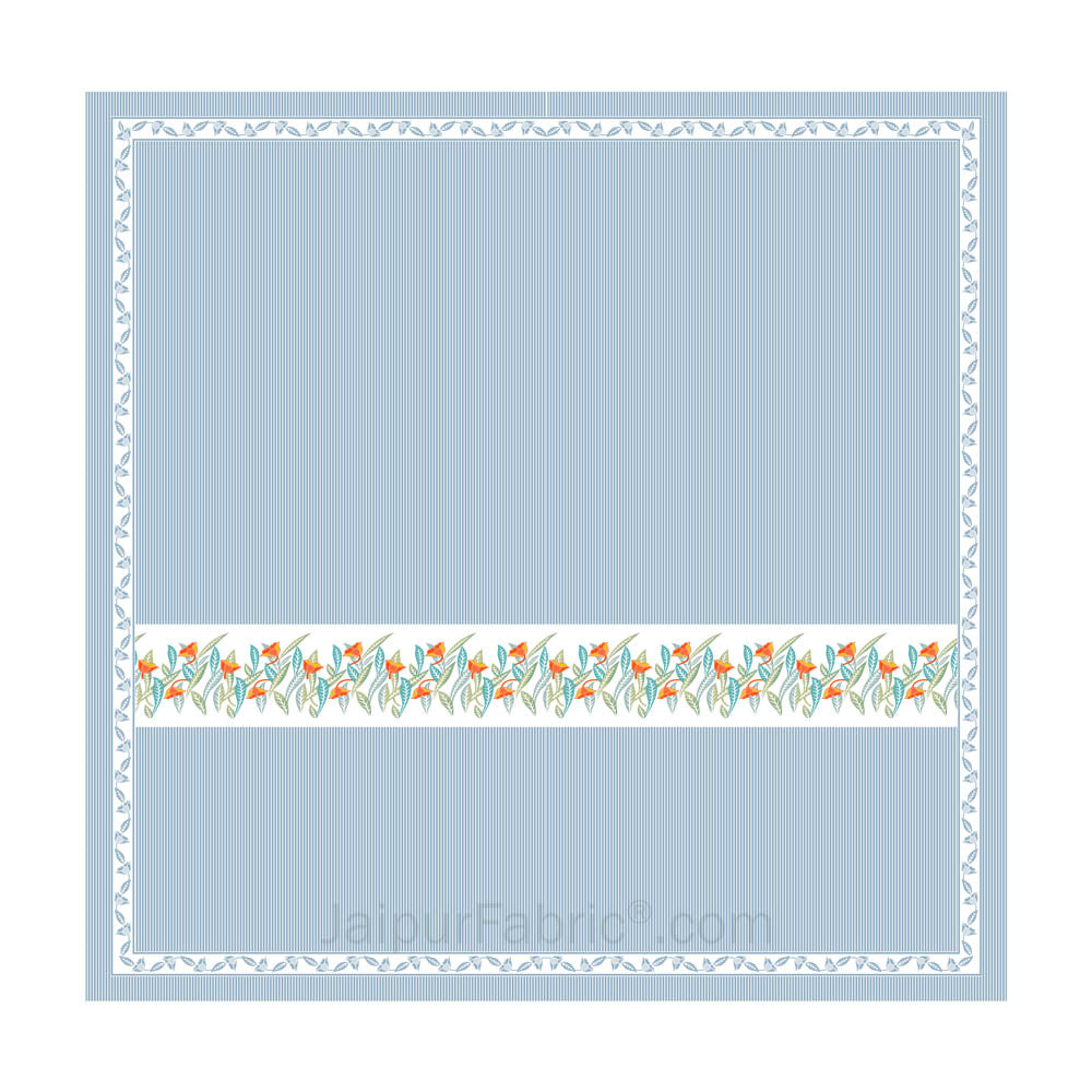 Blue Eco Friendly Pure Cotton King Size Double BedSheet