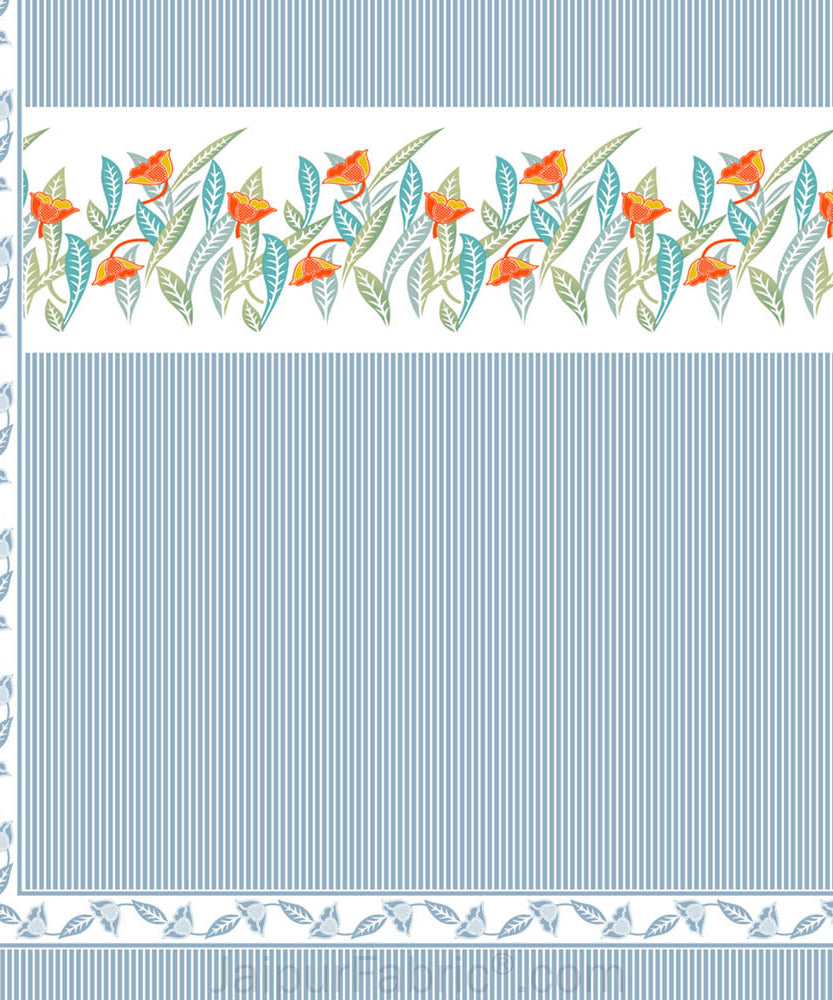 Blue Eco Friendly Pure Cotton King Size Double BedSheet