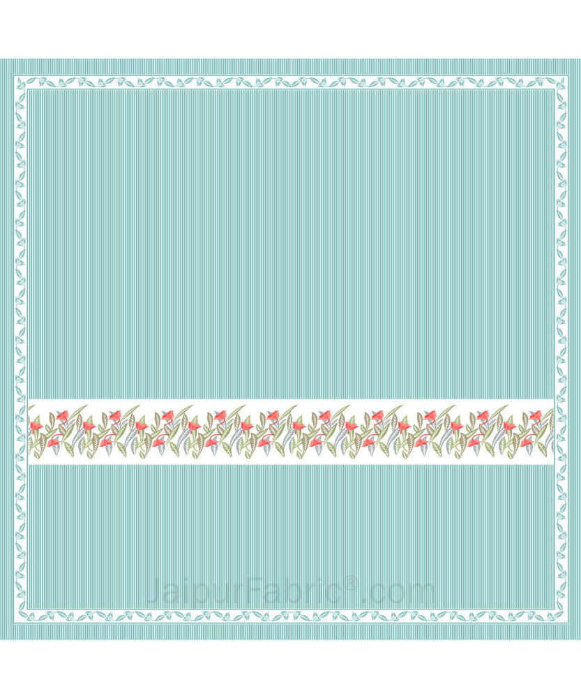 Sea Green Eco Friendly Pure Cotton King Size Double BedSheet