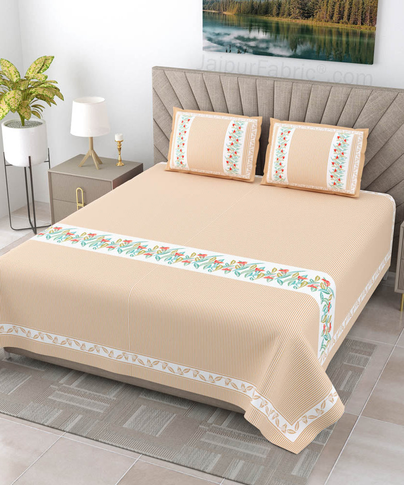 Peach Eco Friendly Pure Cotton King Size Double BedSheet