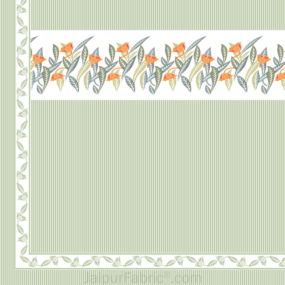 Green Eco Friendly Pure Cotton King Size Double BedSheet