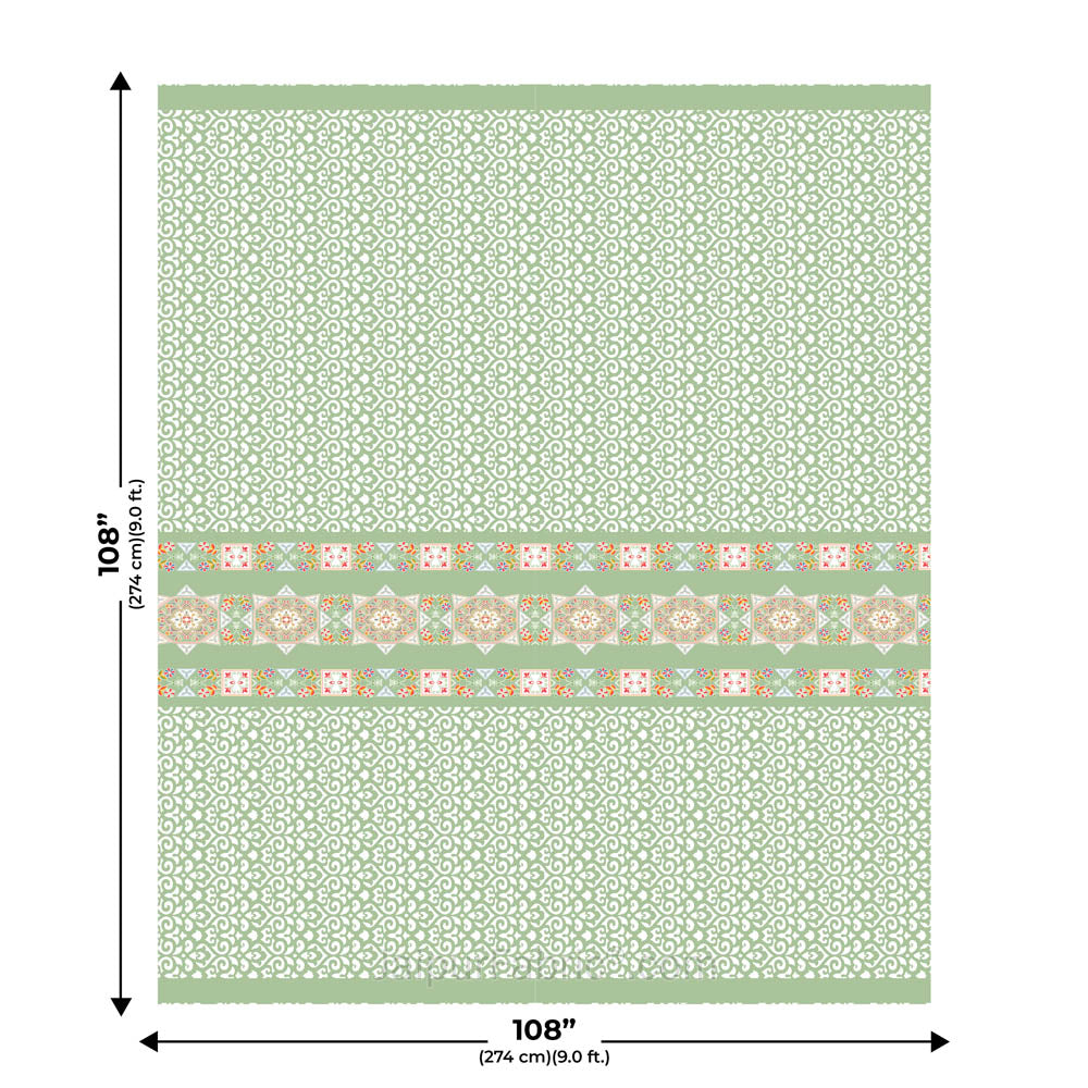 Green Ethnic Pure Cotton King Size Double BedSheet