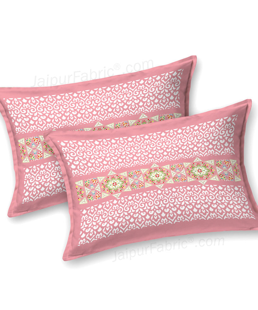 Pink Ethnic Pure Cotton King Size Double BedSheet
