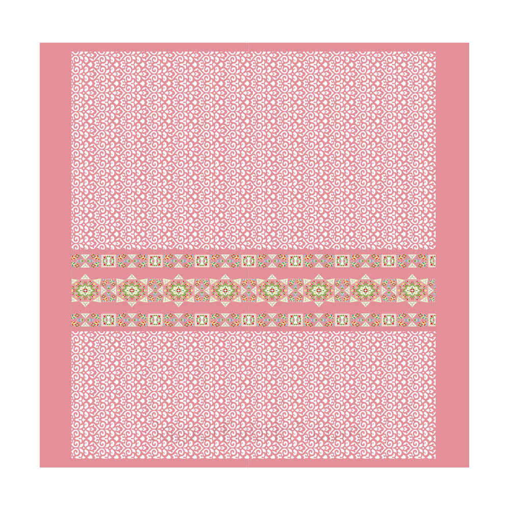 Pink Ethnic Pure Cotton King Size Double BedSheet