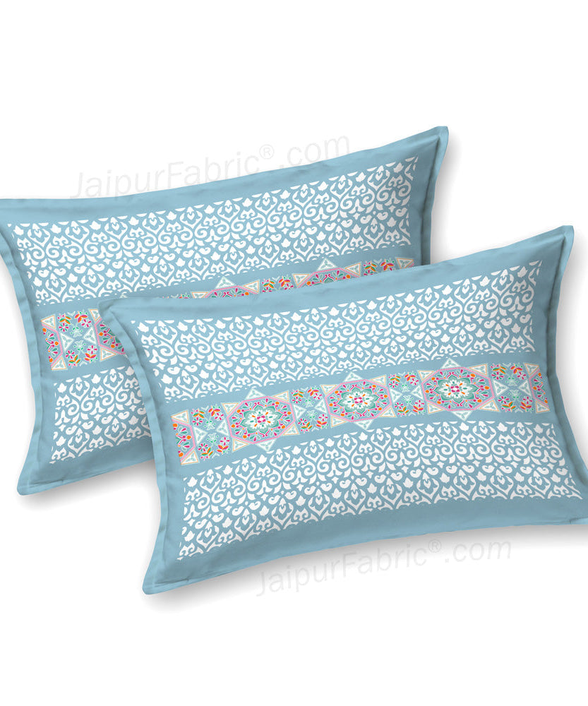 Blue Ethnic Pure Cotton King Size Double BedSheet