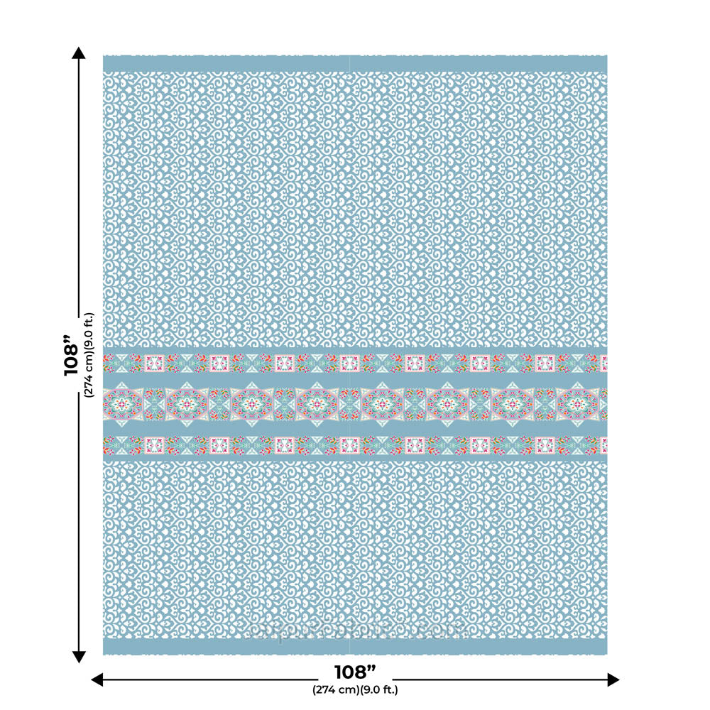 Blue Ethnic Pure Cotton King Size Double BedSheet