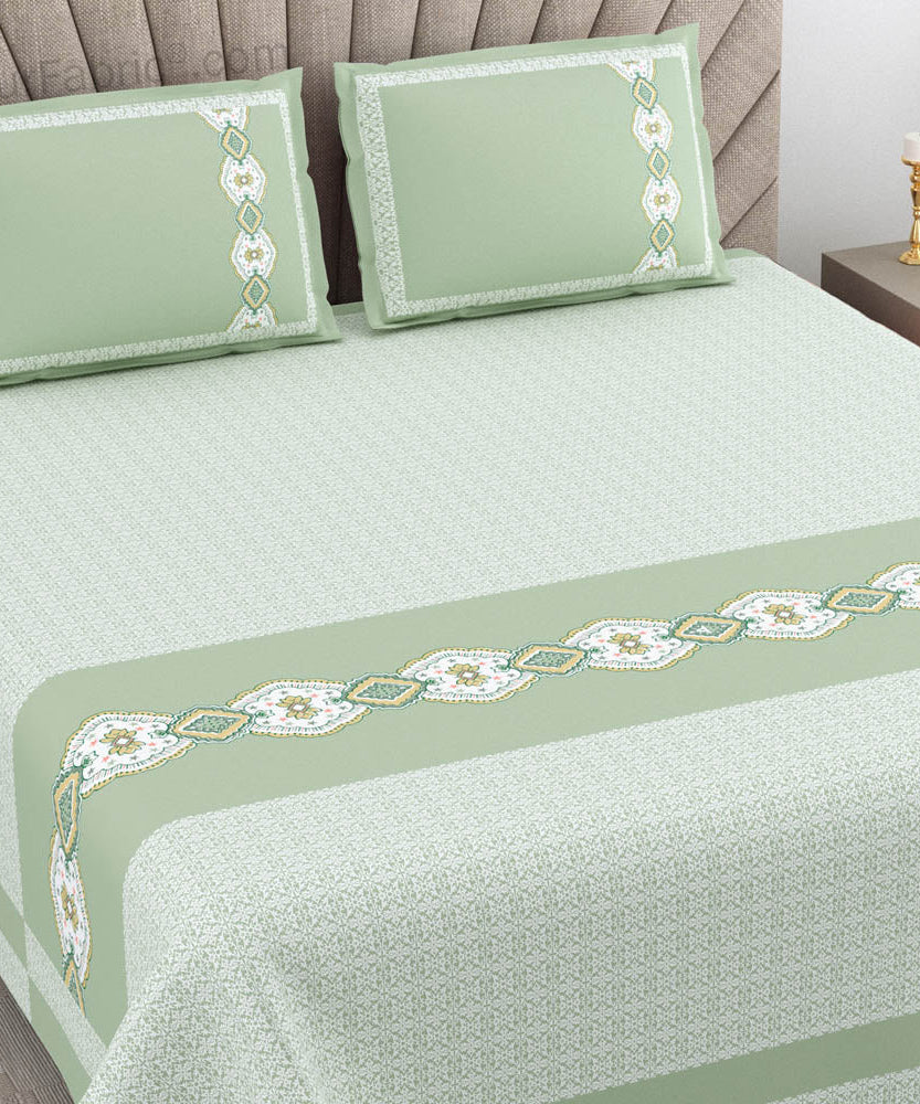 Green Oasis Pure Cotton King Size Double BedSheet