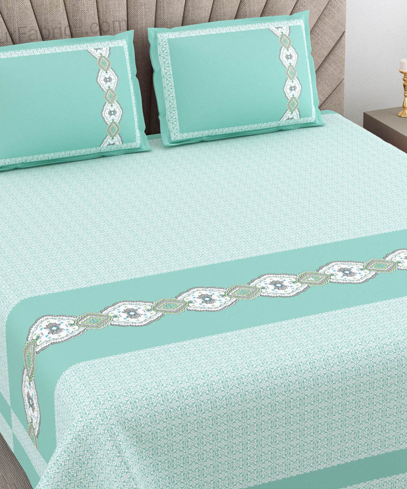 Sea Green Oasis Pure Cotton King Size Double BedSheet