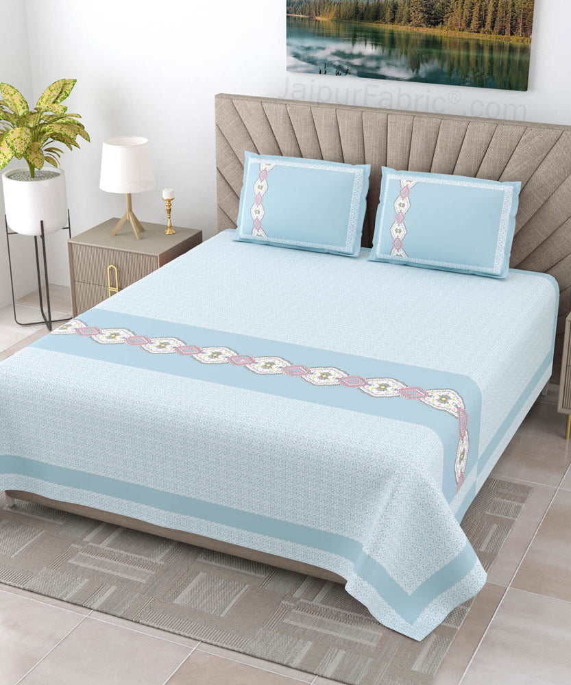 Blue Oasis Pure Cotton King Size Double BedSheet