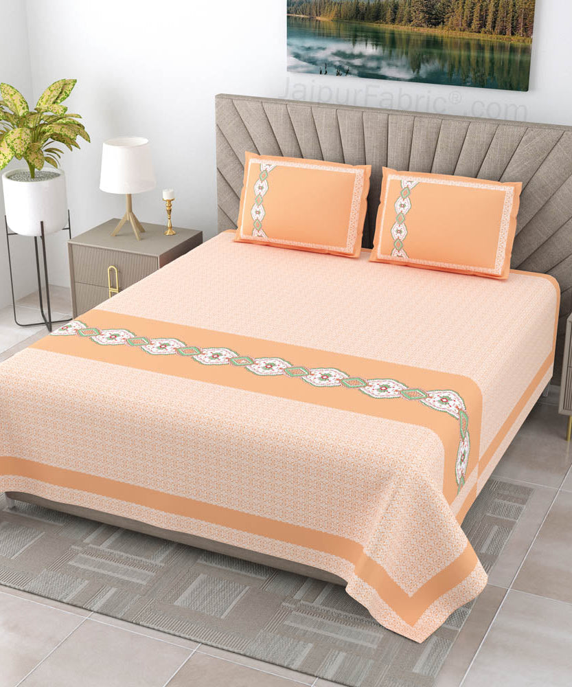 Peach Oasis Pure Cotton King Size Double BedSheet