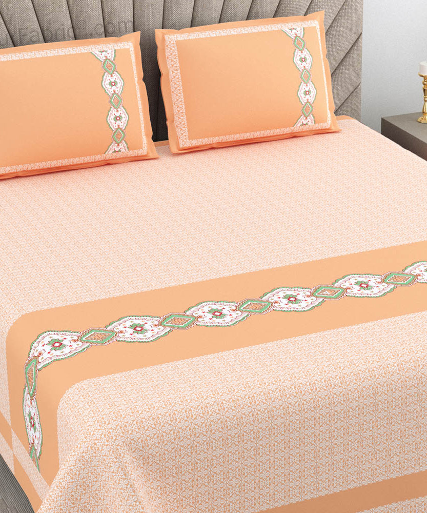 Peach Oasis Pure Cotton King Size Double BedSheet
