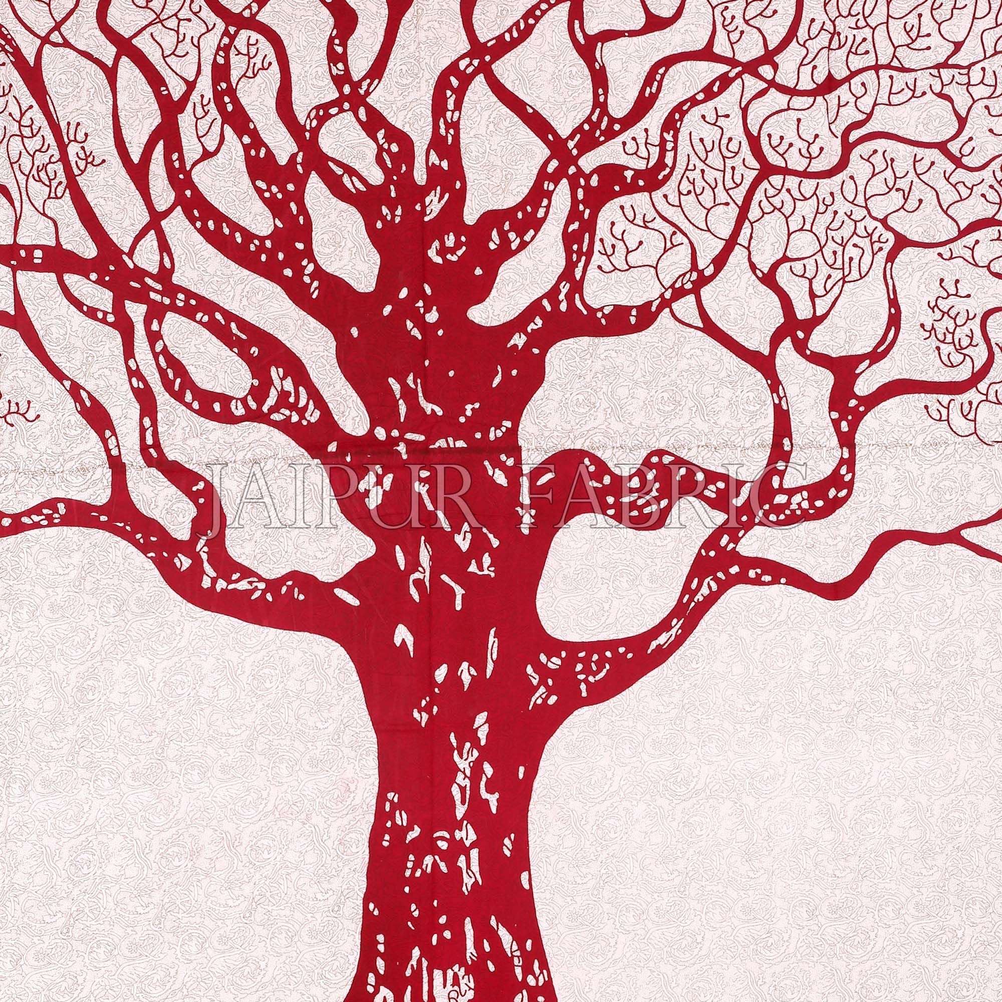 Big Tree Pattern Super Fine Cotton Double Bedsheet Combo of 4